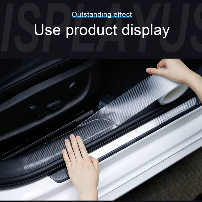 Carbon Fiber Car Sticker Door Edge Transparent Film anti Scratch Auto Door Sill Protector for Bumper Trunk Household Ca