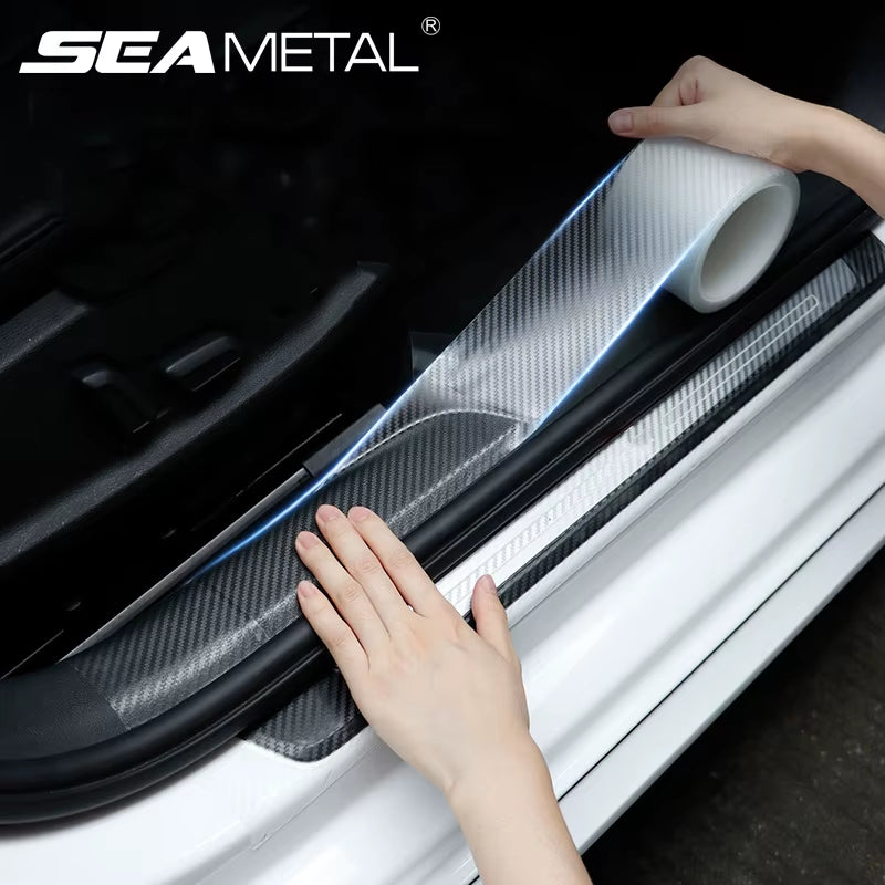 Carbon Fiber Car Sticker Door Edge Transparent Film anti Scratch Auto Door Sill Protector for Bumper Trunk Household Ca