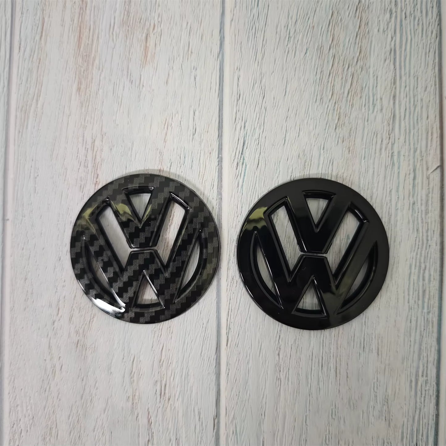Car Carbon Fiber Pattern Logo Steering Wheel Decoration Sticker Accessories for Golf 7 Rline Logo Black