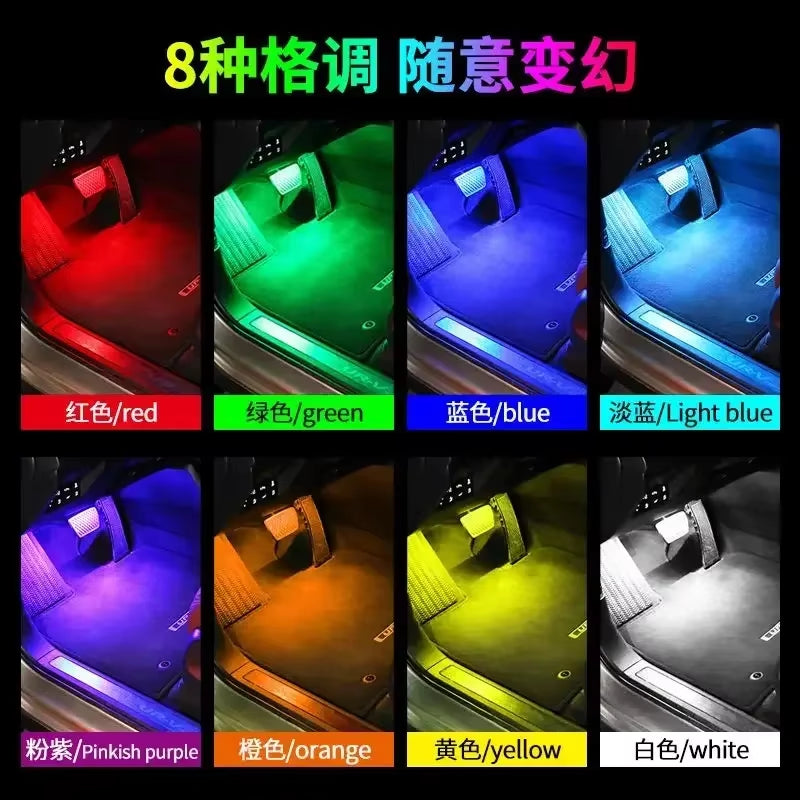Car Foot Ambient Light RGB Led Lamp Usb for Seat Ibiza 6L 6L1 6J 6P 6P1 6J1 6P5 6J8 6P8 Wireless Remote APP Control Accessories
