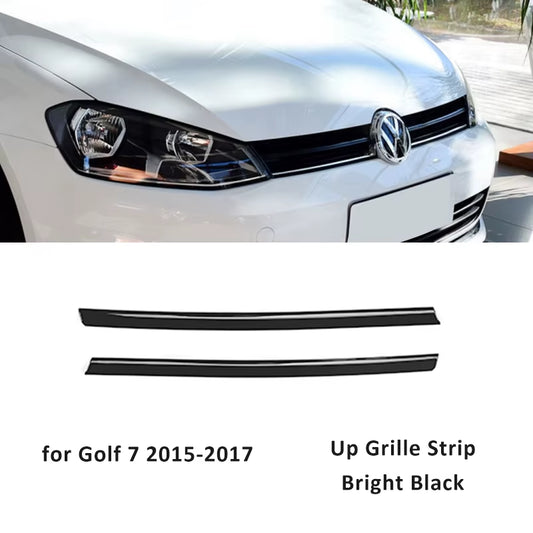Glossy Black Front Grille Strip for VW Golf 7 Rline 7.5 MK7 Bumper Grill Trim Cover for Golf Decorative Grille Accessories