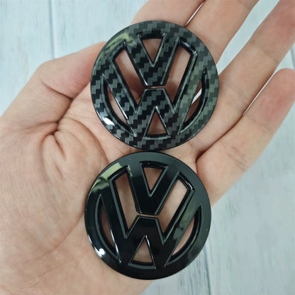 Car Carbon Fiber Pattern Logo Steering Wheel Decoration Sticker Accessories for Golf 7 Rline Logo Black